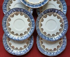Chodziez lengyel porcelán csészealj tányér kistányér arany széllel