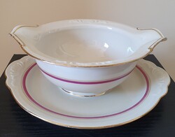 Königliche privilegierte Porzellanfabrik Tettau német porcelán mártásos szószos tál kiöntő kínáló