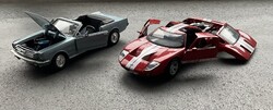 Motormax diecast Ford GT és 1964 Ford Mustang 1:24. 20cm modell autók