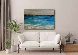 JMModernAbstract: BY THE SEA 100X70 cm-es festmény feszített vásznon