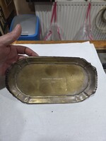 Régi ezüstözött réz tál