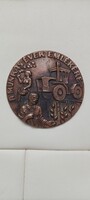 József Lajos - Commemorative Bronze Plaquette for the Worker Years, 98mm