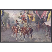 Ukrajna,Csapataink bevonulása Lembergbe Böhm-Ermolli lovassági tábornok vezénylete mellett 1915