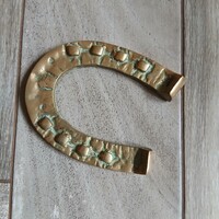 Remek régi réz patkó formájú levélnehezék (13x11,3 cm)