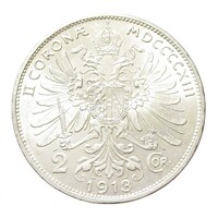 Ausztria,2 corona 1913 aUNC+ ezüst 10g835