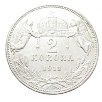 Magyarország,2 korona 1913 EF+ ezüst 10g835