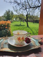 Antik angol pipacsos csésze és csészealj