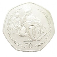 Man-sziget,50 pence 1997 - Tourist Trophy motorverseny - kisebb típus EF+ nikkel