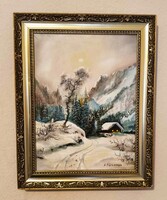 Ioan Grosos olajfestmény - Téli táj