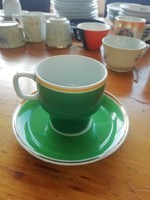Porcelán Antik kávés csésze + alj. Hollóházi zöld SOK AUKCIÓ AKCIÓ VEGYE VIGYE TÖBB SZÁZ TERMÉK