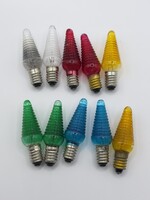 10 db retro régi szines karácsonyi izzó, égő