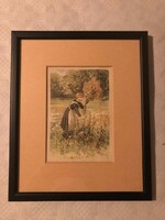 Híres festmények reprodukciói (Rubens, Renoir) paszpartus keretekben