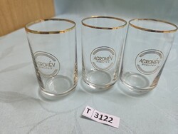 T3122 Üveg Agrohév Szentes pohár 12,5 cm 3 db egyben