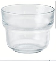 Hőálló üveg, rakásolható széles, tálkának is alkalmas pohár 3 db egyben