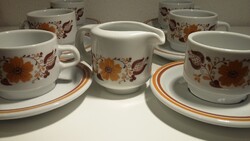 Alföldi porcelán Panni kávés készlet, csésze, bögre alátéttel,  tej-, tejszín kiöntővel
