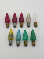 9 db retro régi szines karácsonyi izzó, égő