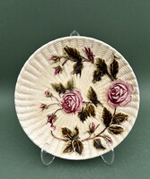 Antik majolika rózsás falitányér tányér dísztányér Steidl Znaim