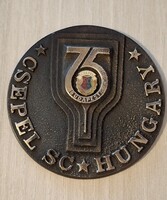 1912 Csepel SC Hungary 75 éves megalakulásának évfordulójára bronz plakett  9,8 cm díszdobozban