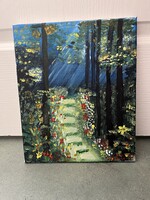 Erdei út festmény eladó