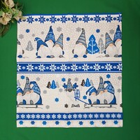 Nagyméretű karácsonyi manó mintás pamut konyharuha, törlőkendő