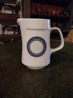 Utasellátó álltal használt kancsó, alföldi porcelán, régi kiöntő, vizeskancsó 1l