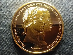 Magyar aranyóriások V. Ferdinánd koronázási érem 15 aranydukát 1830 utánveret PP