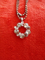 NAGYON SZÉP STRASSZOS  ARANYSZÍNŰ GOLYÓS FÉM LÁNC    2X39cm