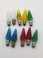 10 db retro régi szines karácsonyi izzó, égő