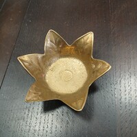Pazar régi virág formájú réz mécsestartó (9,5x3,3 cm)