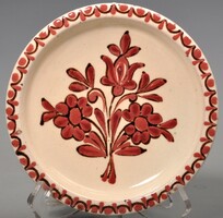 HMV Hódmezővásárhelyi majolika falitányér, Major I jelzéssel.