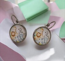 Szafari mintás fülbevaló