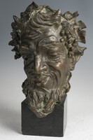 Gemito - Bronz Faun fej  márvány talapzaton