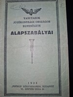 1928, vasutasok jótékonysági egyesülete alapszabályai