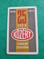 KÖZÉRT 1973. évi kártyanaptár - 25 éve a vásárlók szolgálatában