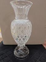  Kézi csiszolású ólomkristály váza aranyfólia betéttel – 41 cm 