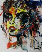 Ismeretlen szèpség art by Konrad Biro.  Olaj, kasírozott vászon.