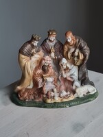 Bájos Betlehemi jászol zsírkő szobor KisJezus születése három királyok