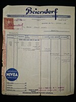 1934, NIVEA levélzáró  számlalevélen