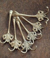 Gyönyörű tömör réz fogasok , akasztók , ruhatartók 6 db egyben