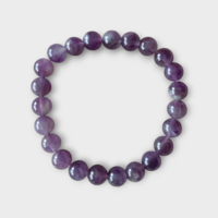 Ametiszt ásvány karkötő 8 mm-es golyókból