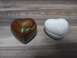 Zsolnay porcelán szív, eozin szív, ékszertartó