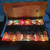 Retro meseszép hibátlan hiánytalan karácsonyi Zlatokov gyerty fényfüzér izzósor szocreál Csehszlovák