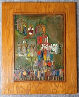 Benkő László -  Ave Caesar, Ave Savaria, 1977, tűzzománc kép