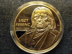 Nagy Magyarok Liszt Ferenc aranyozott réz érem PP