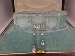 Antik arany nyakék cca 1.80 ct buton foglalt brillel