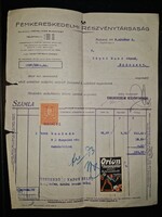 1928, nagyon szép levélzáró számlalevélen