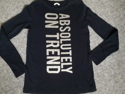 Girl fekete pamut hosszú ujjú felső póló 146-152 új.