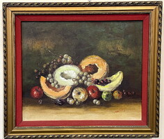 Gyümölcs csendélet,szignózott,olaj-vászon
