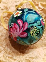Vintage, karácsonyi gömb - kézi festetten
