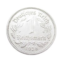 Németország,1 reichsmark 1938 F EF+ nikkel
